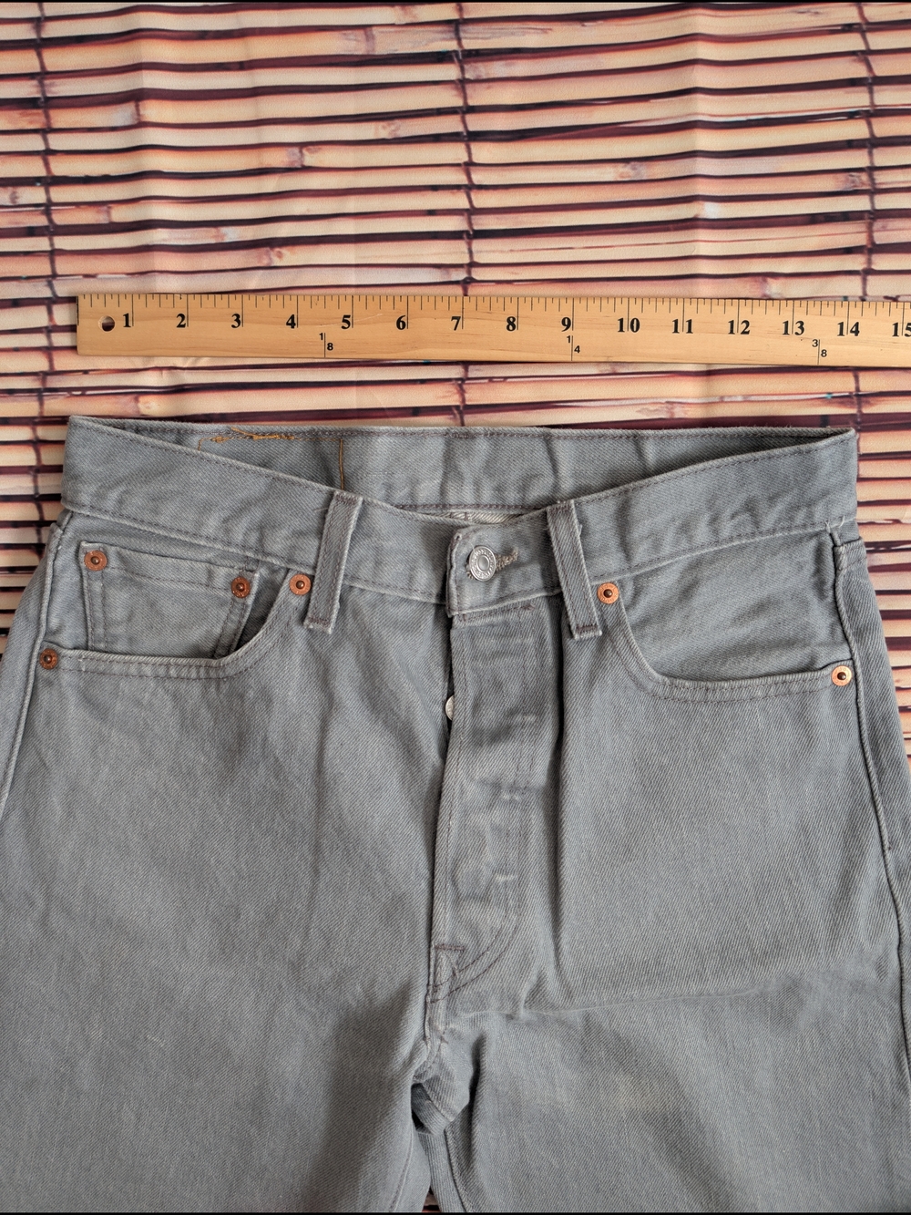 Levi Strauss & Co 501 Straight Fit Gray Loose Denim Jeans Pants Men's 30 x 30 - Picture 4 of 8